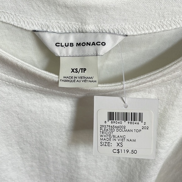 Club Monaco pleated dolman white top size XS - Picture 2 of 3